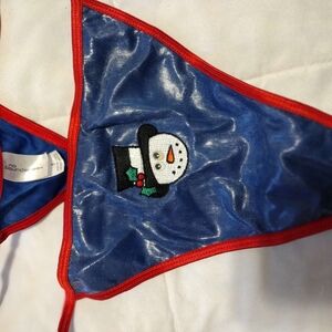 Blue and Red Snowman Themed Lingerie